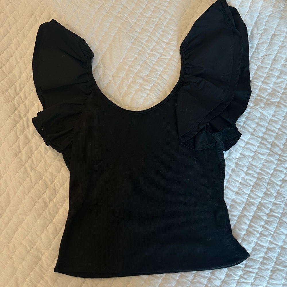 Fan Sleeve Black Top